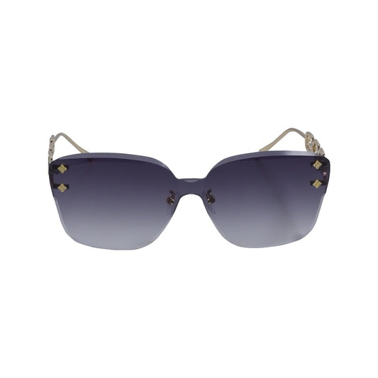 Luxury Women's Rimless Butterfly Sunglasses – Gold Chain Design Black