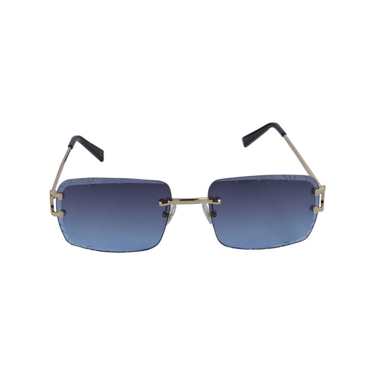 Luxury Female Rimless Square Sunglasses with Etched Gradient Lenses