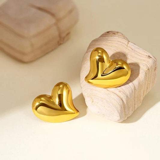 Heart Shaped Earrings with Elegant Finish
