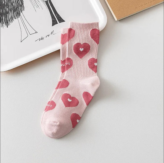 The Accessory Story Chic Women's Heart Print Cotton Socks : Soft, Breathable & Anti-odor fabric blend I Easy Care