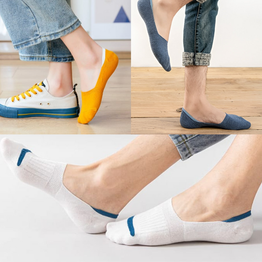 Sleek Step Trio - Pack of 3 Invisible No Show Socks I Silicone Grip I Anti-Slip I Breathable I No Smell Socks I Universal Size