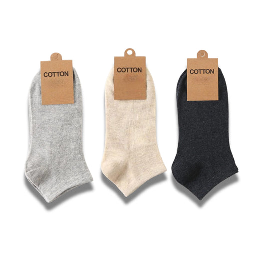 The Accessory Story Unisex Cotton Ankle Socks – Soft I Breathable I Solid Colors I All-Day Comfort I Odour Free I Pack of 3 Pairs