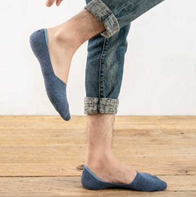 The Accessory Story Premium Mens Ultra-Comfort No-Show Socks -Grey - Silicone Grip I Anti-Slip I Breathable I No Smell Socks I Universal Size