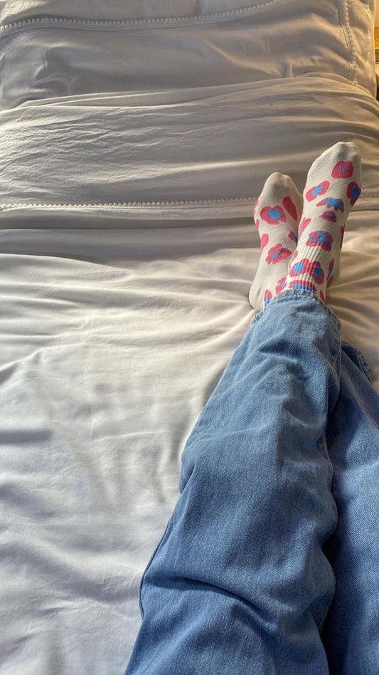 The Accessory Story Chic Women's Leopard Print Cotton Socks : Soft, Breathable & Anti-odor fabric blend I Easy Care