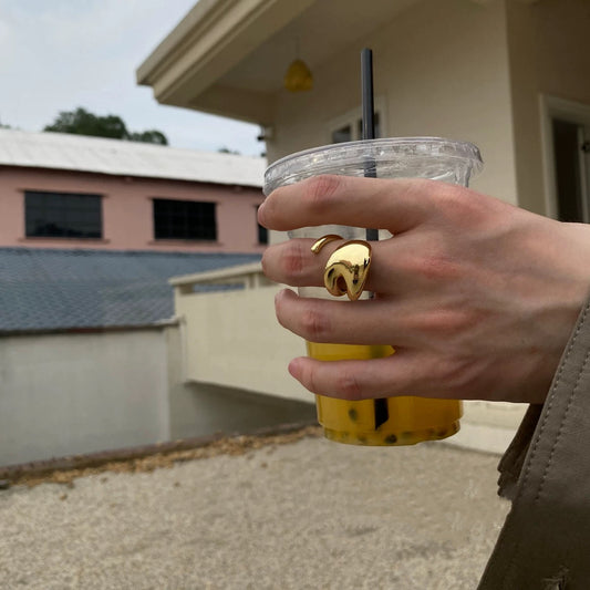 Gold Dome Ring - Adjustable Statement Ring - Anti Tarnish I Stainless Steel I Premium Plating for longer shine