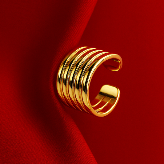 Gold Band Ring - Adjustable Minimalist Ring - Anti Tarnish I Stainless Steel I Premium Plating for longer shine