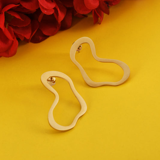 Asymmetrical Gold Hoop Earrings