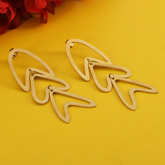 Unique Reverse Heart Gold Hoop Earrings
