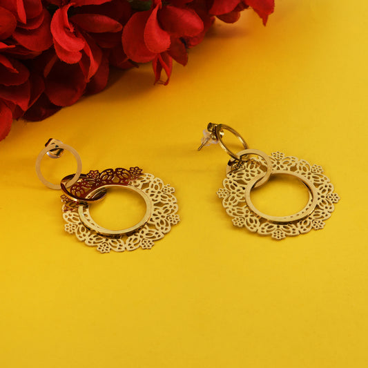 Classic Gold Round Earrings