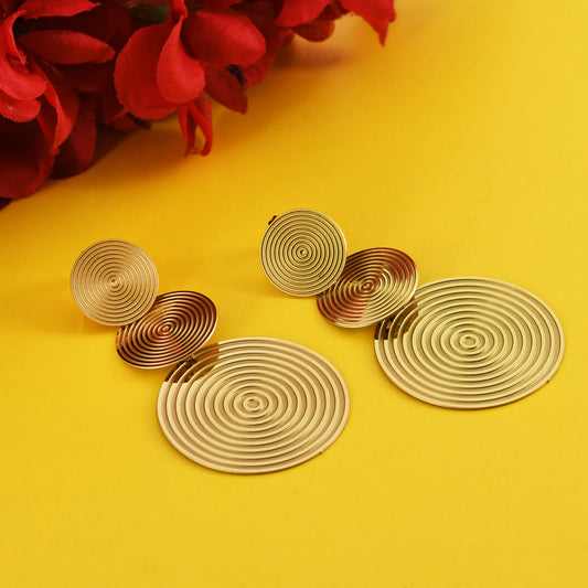 Triple Circle Gold Earrings