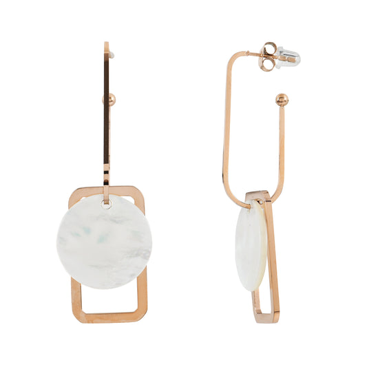 Elegant Rose Gold Shell Drop Earrings