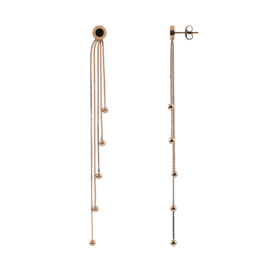 Chic Long Rose Gold Tassel Earrings