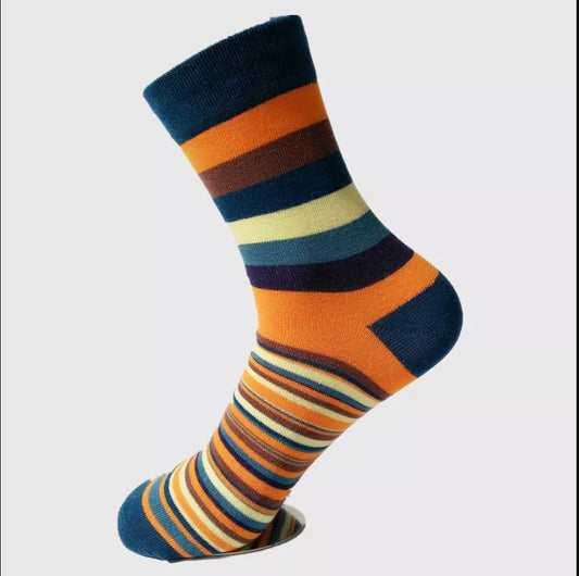 The Accessory Story Men’s Cotton Crew Socks – Bold Striped Design I Soft & Breathable for All-Day Comfort I No Smell Socks I Ideal For All day wear I Premium Cotton Blend