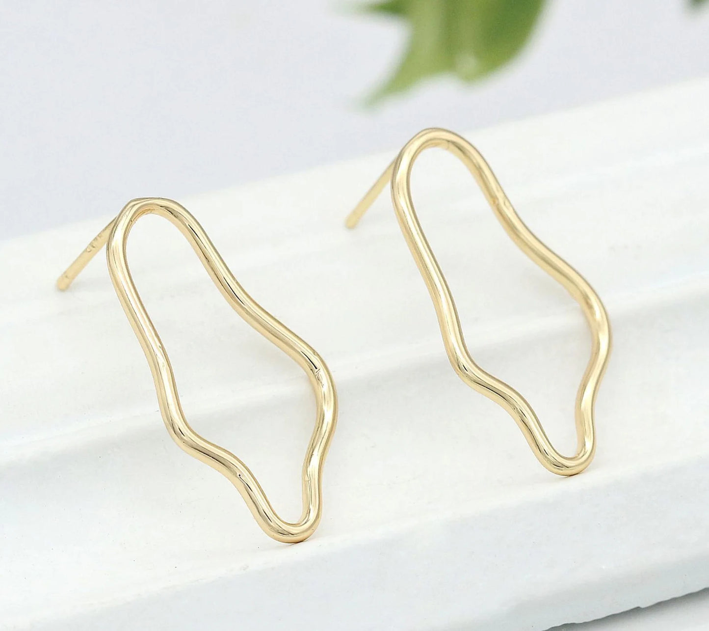 Asymmetrical Gold Hoop Earrings