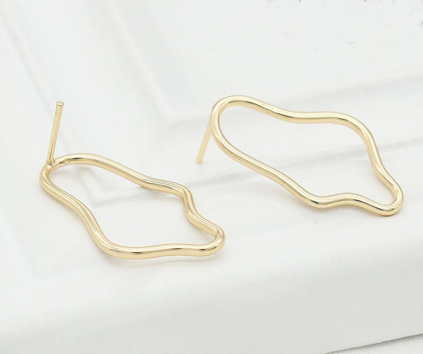 Asymmetrical Gold Hoop Earrings